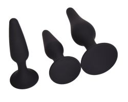 Özel Slikon Egzersiz Küçük-Orta-Büyük Boy 3 Anal Plug Seti