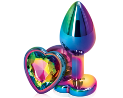 Rainbow Küçük Boy Cok Renkli Taşlı Jewellery Metal Anal Plug