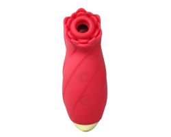 Red Flower Sucking Silikon 10 Modlu Titreşim ve Emiş Modlu Şarj Edilebilir Vibratör