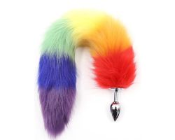 Rengarenk Kuyruklu Küçük Boy Metal Anal Plug