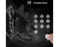 Maple 10 Modlu Ultra Güçlü Klitoris Vibratör ve Kumandalı Penis Halkası