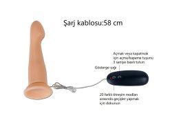 Robins 20 Modlu Titreşimli 17 Cm Anal ve Vajinal Kemerli Dildo Penis