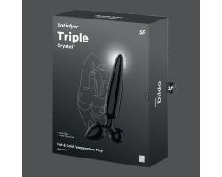 Satisfyer Triple Crystal 1 Siyah Cam Plug Dildo