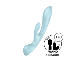 Satisfyer Triple Oh Light Blue 3 Güçlü Motorlu Titreşimli G-Spot Rabbit Vibratör