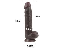 Sliding Hareketli Dış Yüzey Özel Seri Ultra Yumuşak 24 Cm Kemerli Penis
