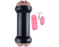 Tırtıklı İç Dokuya Sahip Yumuşak Çift Taraflı Anal ve Vajinal Titreşimli Mastürbatör