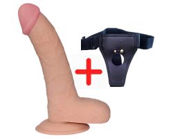 Ultra Yumuşak Özel Dokulu 21 Cm Belden Bağlamalı Penis