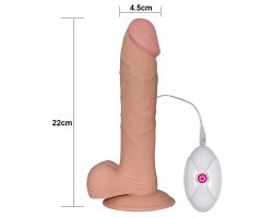 Ultra Yumuşak Özel Dokulu 23 Cm Titreşimli Strap On Penis