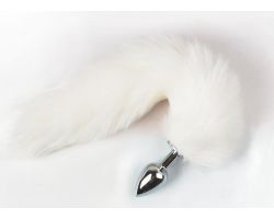 Uzun Beyaz Kuyruklu Metal Küçük Boy Anal Plug