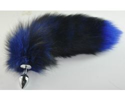 Uzun Siyah & Mavi Kuyruklu Küçük Boy Metal Anal Plug