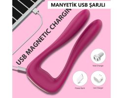 Vanessa Aynı Anda 2 Bögle Uyarıcı Kıkırdaklı Fonksiyonel Şarjlı Vibratör