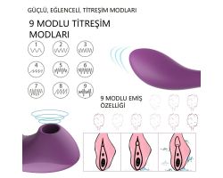 Wistaria 9 Modlu Titreşimli ve 9 Emiş Modlu G-Bölgesi Klitoris Vibratör
