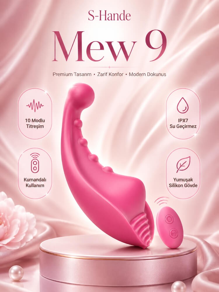 Mew 9 Fonksiyonlu Titreşimli Giyilebilen Kumandalı Şarjlı Vibratör
