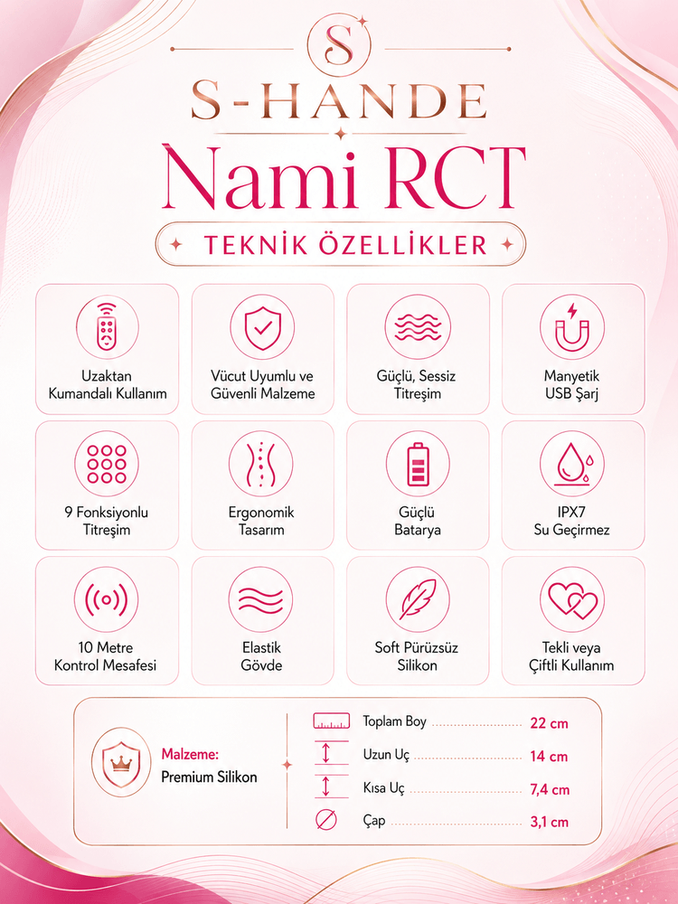 Nami Rct 9 Modlu Titreşimli Kumandalı Giyilebilen Strapless Vibratör