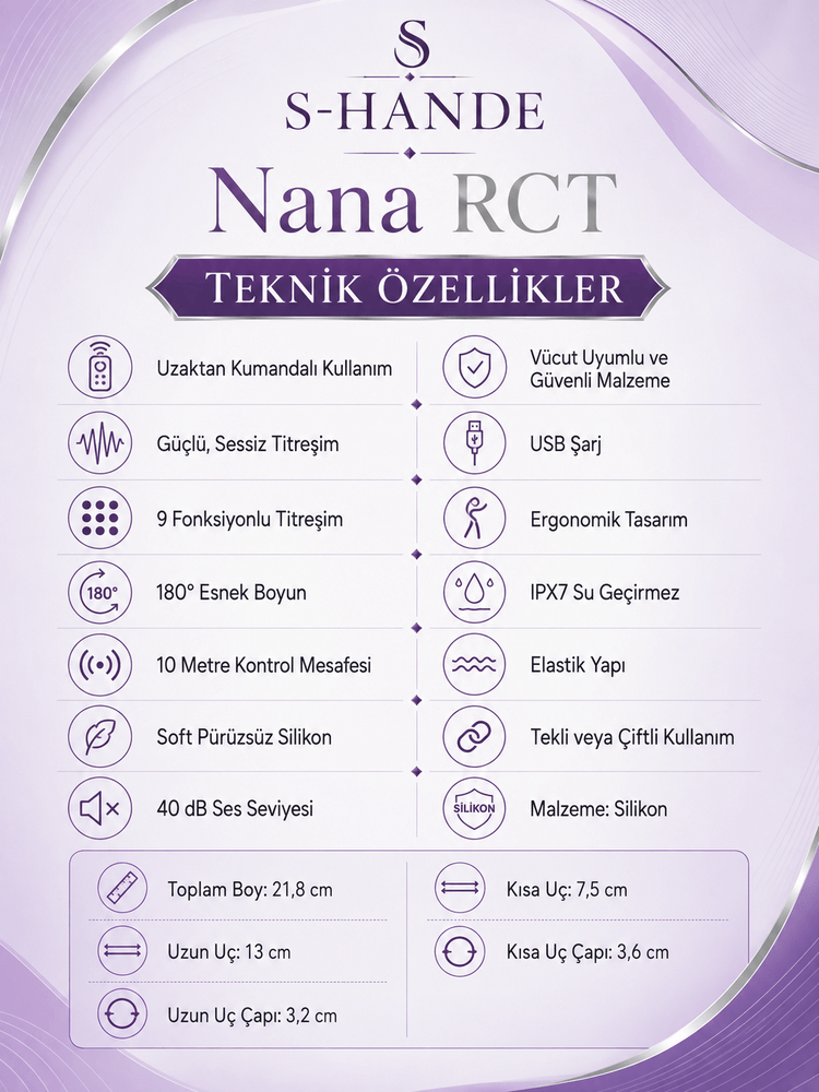 Nana Rct 9 Modlu Titreşimli Kumandalı Çiftlere Özel Strapless Vibratör