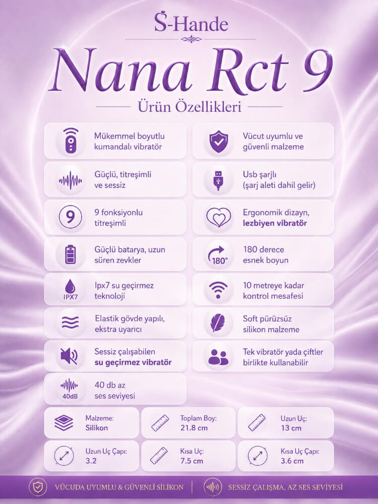 Nana Rct 9 Modlu Titreşimli Kumandalı Çiftlere Özel Strapless Vibratör