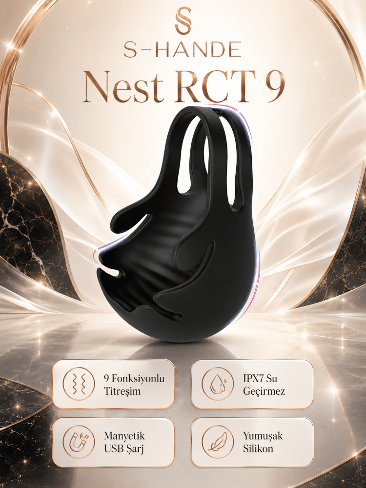 Nest 9 Modlu Titreşimli Kumandalı Testis ve Penis Halkası 