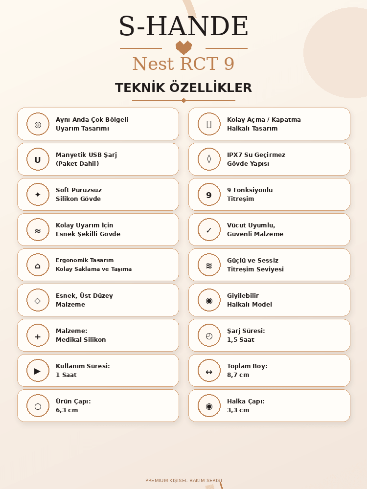 Nest 9 Modlu Titreşimli Kumandalı Testis ve Penis Halkası 