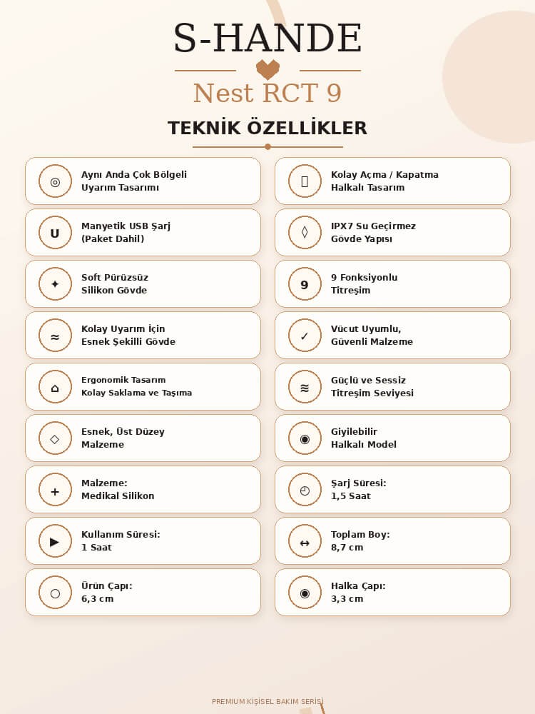 Nest 9 Modlu Titreşimli Kumandalı Testis ve Penis Halkası 