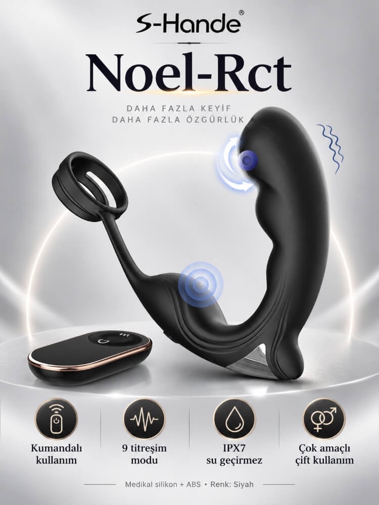 Noel-Rct 9 Fonksiyonlu Titreşimli Kumandalı Penis Halkası ve Prostat Vibratör