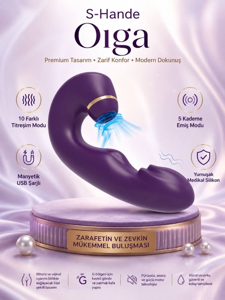 Oıga Titreşimli G-Bölgesi ve Klitoris Emiş  Vibratör