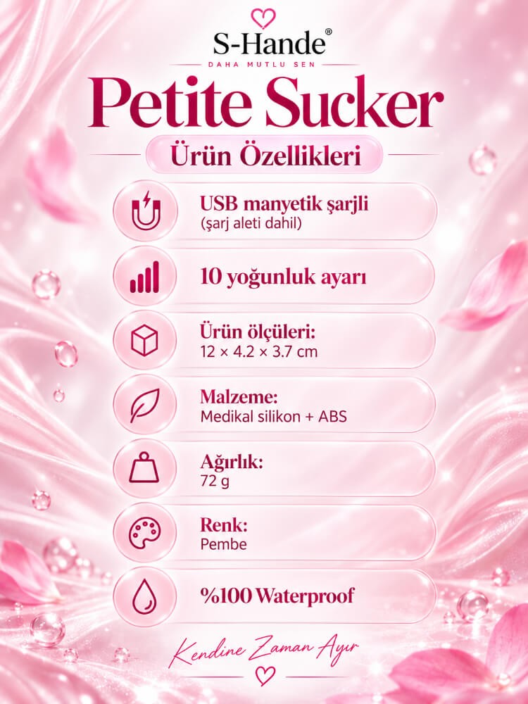 Petite Sucker 10 Farklı Yoğunluk Ayarlı Emişli Klitoris Uyarıcı Vibratör
