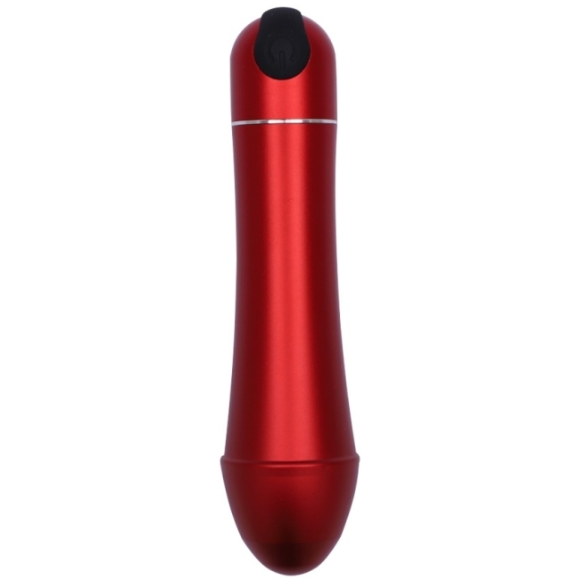 10 Titreşim Fonksiyonlu Şarjlı Su Geçirmez Kırmızı Metal Mini Vibratör