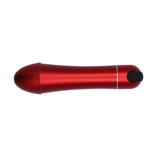 10 Titreşim Fonksiyonlu Şarjlı Su Geçirmez Kırmızı Metal Mini Vibratör