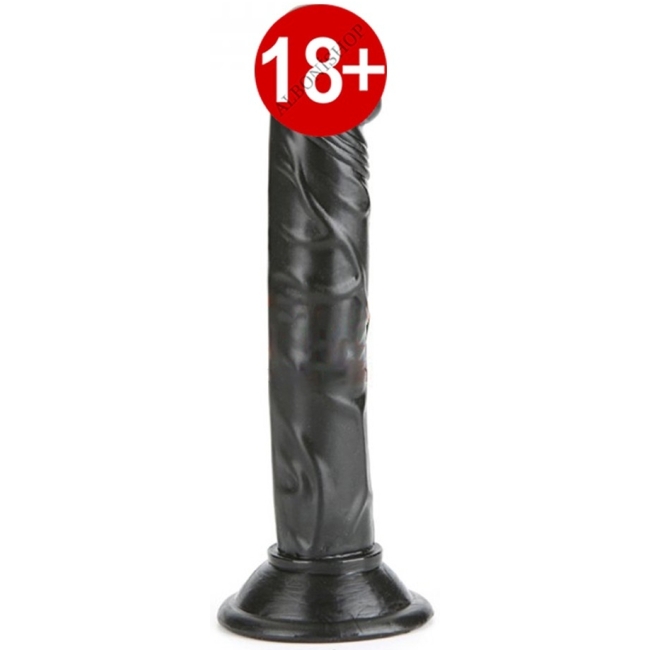 12 Cm İnce Anal ve Vajinal Siyah Realstik Penis Dildo