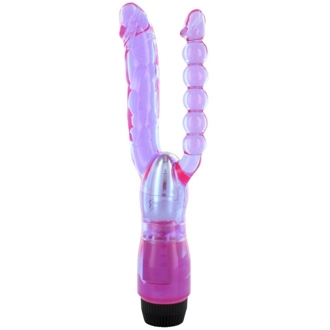 Seven Creations Xcel Anal ve Vajinal Jel Dokulu Güçlü Titreşimli Double Vibratör
