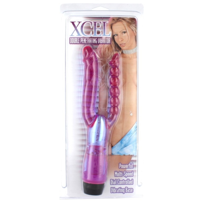 Seven Creations Xcel Anal ve Vajinal Jel Dokulu Güçlü Titreşimli Double Vibratör