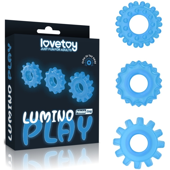 Lumino Play Fosforlu 3 Farklı Boyda Penis Halkaları Seti