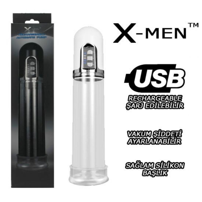 X-Men USB Şarjlı Otomatik Penis Vakum Pompası