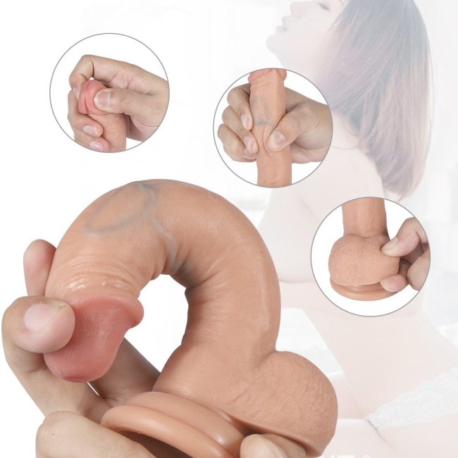 Addison Ultra Yumuşak Çift Katmanlı 17 Cm Realistik Kemerli Penis Dildo