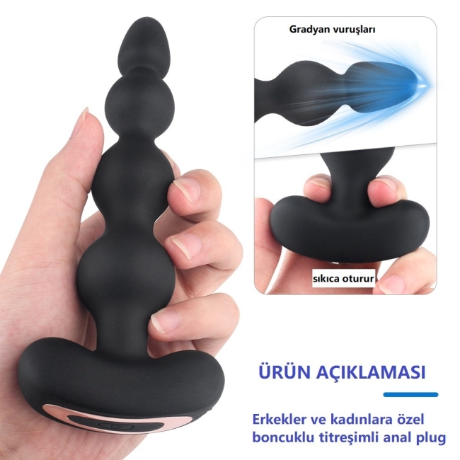 Andrew 9 Modlu Titreşimli Kumandalı Boğumlu Anal Plug & Vibratör