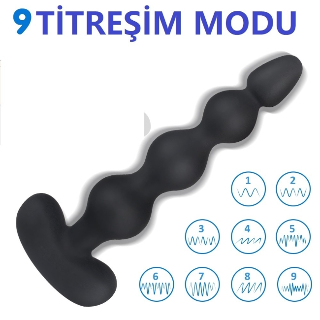 Andrew 9 Modlu Titreşimli Kumandalı Boğumlu Anal Plug & Vibratör