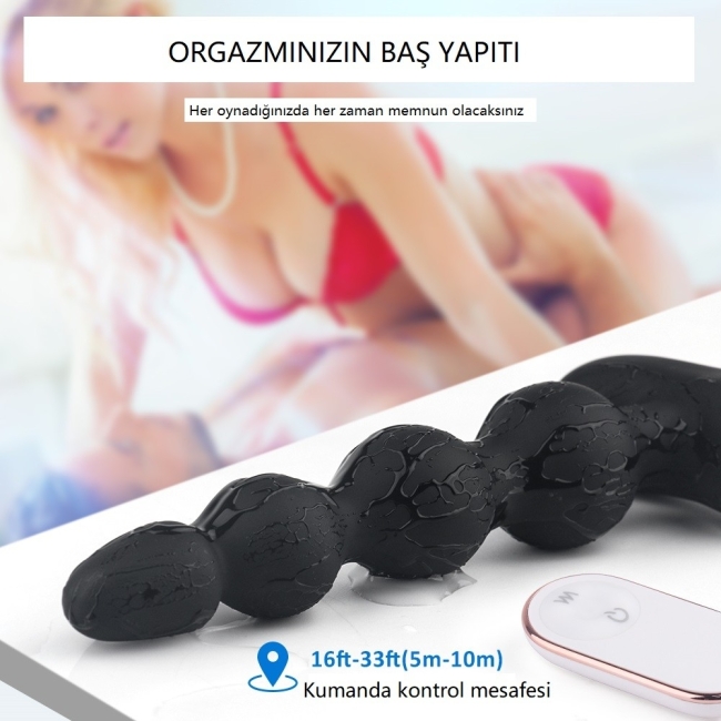 Andrew 9 Modlu Titreşimli Kumandalı Boğumlu Anal Plug & Vibratör