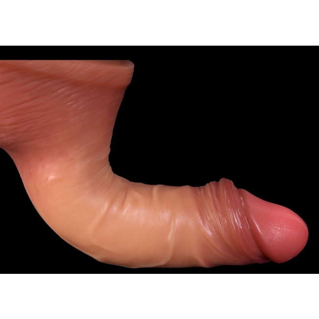 18 Cm Çift Katmanlı Ultra Yumuşak Realistik Kemerli Penis 