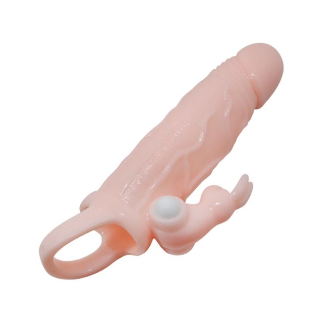 Brave Man Tavşan Figürlü Titreşimli Klitoris Uyarıcılı Realistik Penis Kılıfı 