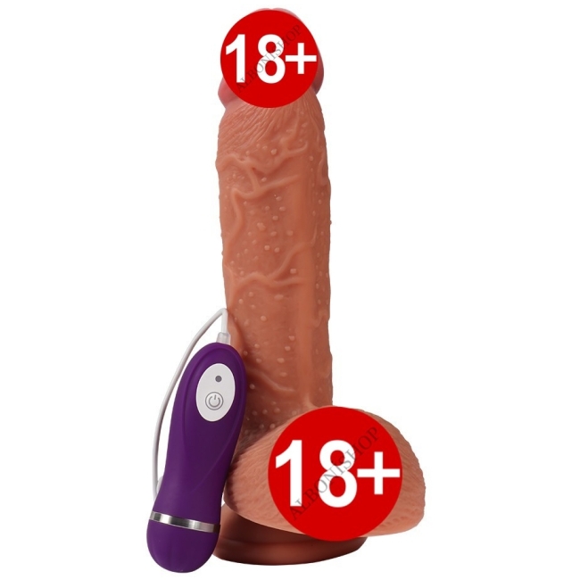 Buru 22 Cm 10 Fonksiyonlu Titreşimli Çift Katmanlı Realistik Penis