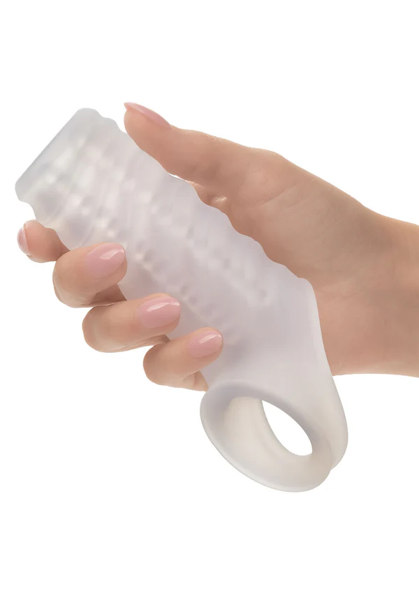 Calexotıcs Silikon Testis Destekli Yarım Penis Kılıfı