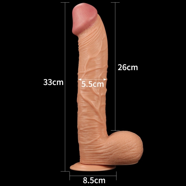 Damarlı King Sized  30 Cm Dev Realistik Penis 