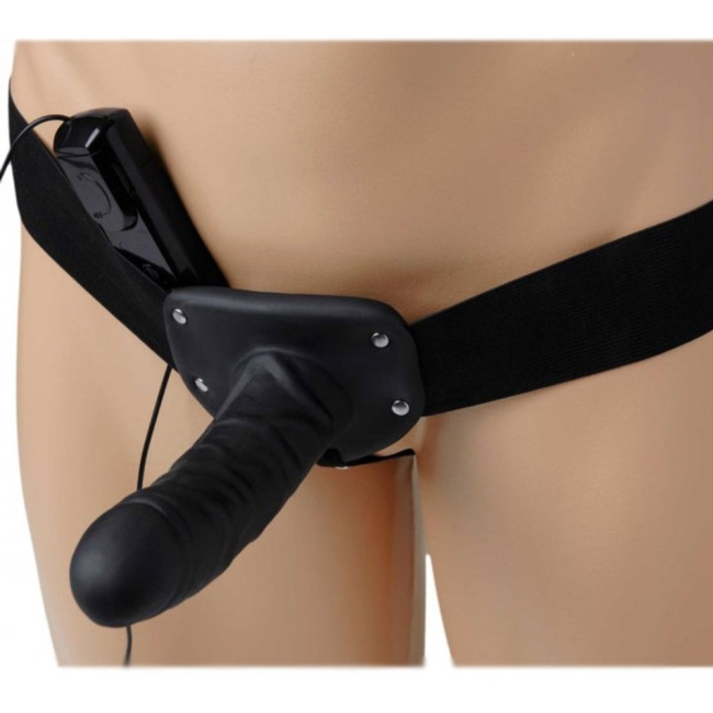 Deluxe Vibro Erection Destekli İçi Boş Strap On Dildo