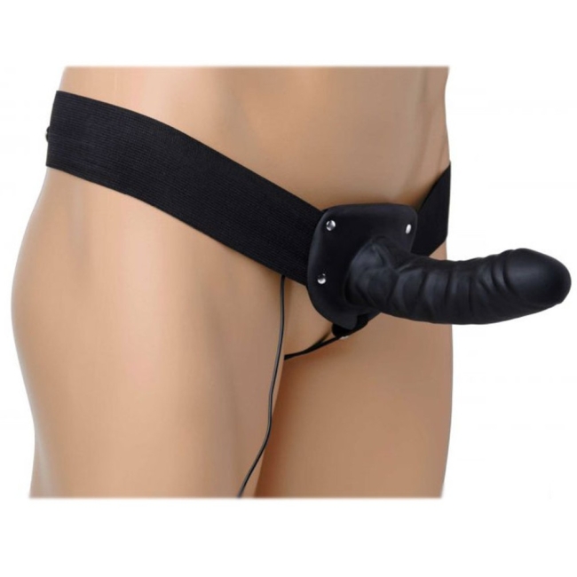 Deluxe Vibro Erection Destekli İçi Boş Strap On Dildo