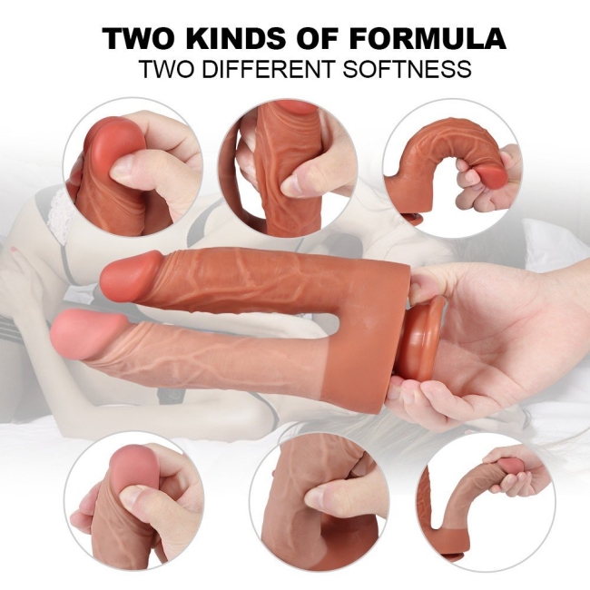 Dildo Series 21 Cm Yumuşak Esnek Realistik Double Penis