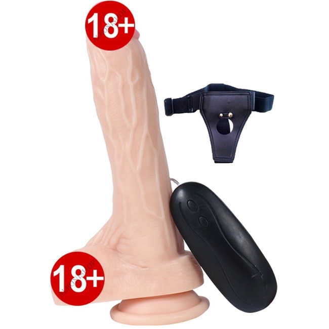 Dildo Series Dragon 21 Cm 10 Modlu Titreşimli Strap On Realistik Penis