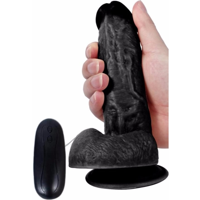 Dildo Series Siyah 15 Cm 10 Modlu Titreşimli Realistik Penis