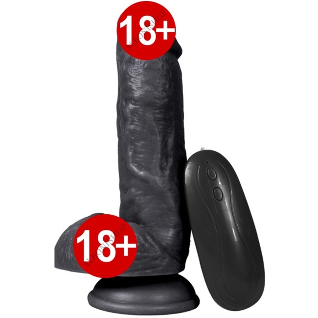 Dildo Series Siyah 15 Cm 10 Modlu Titreşimli Realistik Penis