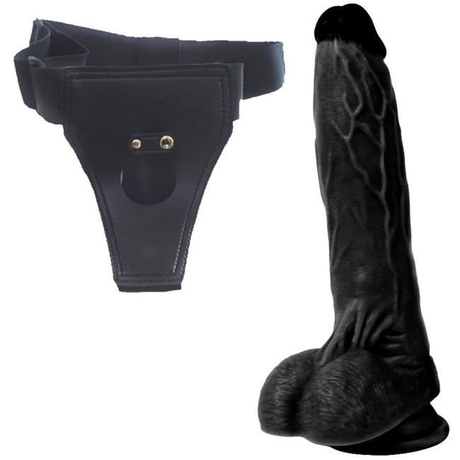 Dildo Series Siyah Dragon 21 Cm Belden Bağlamalı Realistik Penis