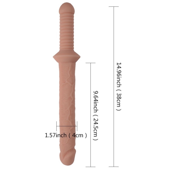 Dildo Series Yumuşak Esnek Dokulu Çift Başlı 38 Cm Lezbiyen Penis